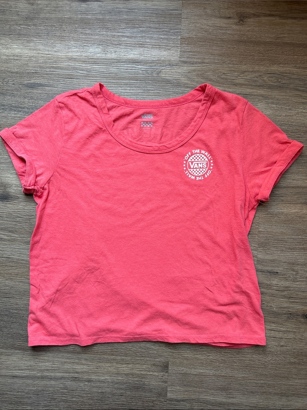Vans Women's Coral Scoop Neck Logo Tee - Pink